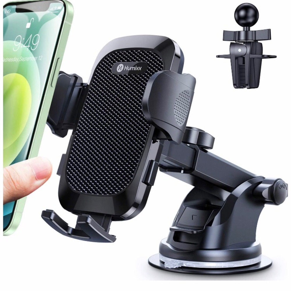 Upgraded 4 in 1 - Car Phone Mount , Dual Release Button